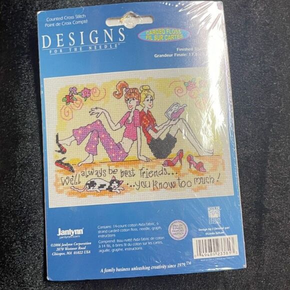 Janlynn Cross Stitch Embroidery Kit We'll Always Be Best Friends You know Too Mu - Picture 1 of 4
